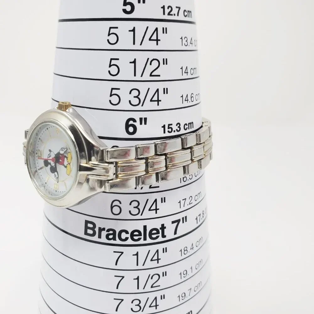 Disney Mickey Mouse Silver-Toned Metal Band Watch